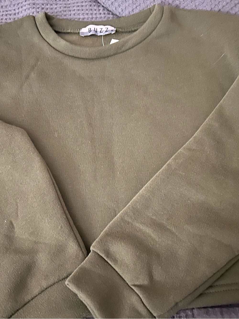 BUZZ Olive Crewneck Sweater for women